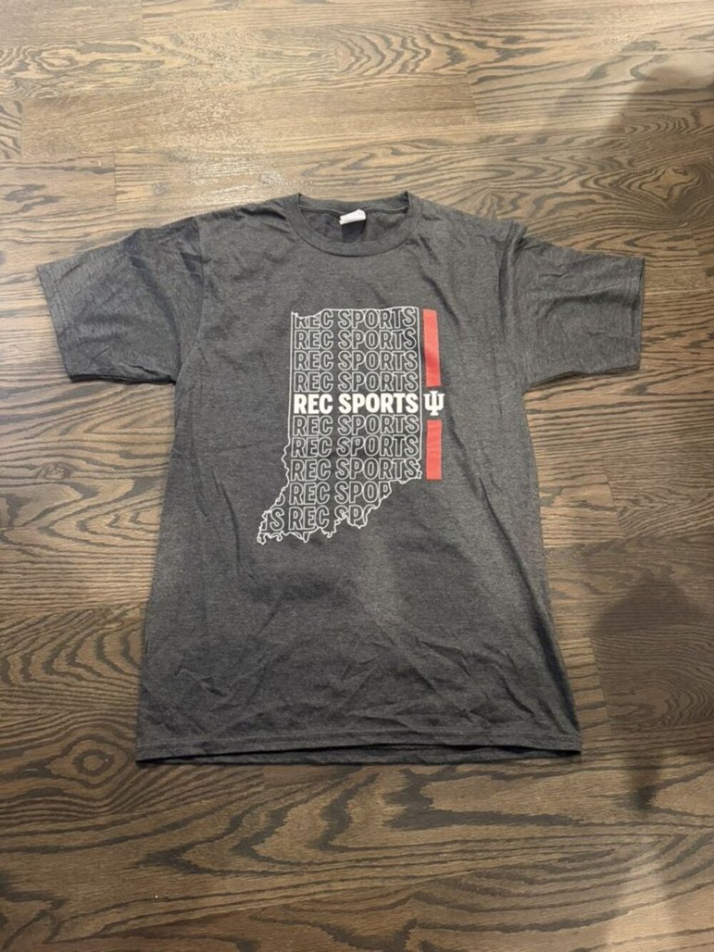 Port & Company Indiana University Rec Sports Gray Graphic Tee Size S